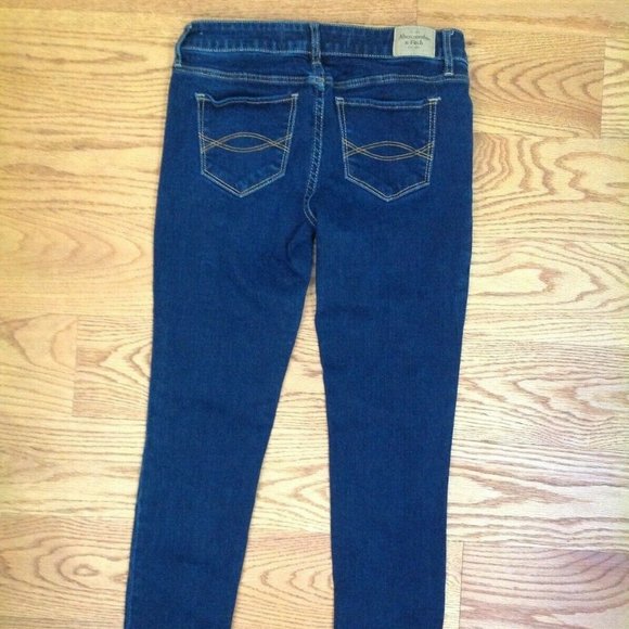 ABERCROMBIE FITCH SUPER SKINNY JEANS WOMENS 4S DARK BLUE STRETCH DENIM 27x29 - Picture 6 of 13